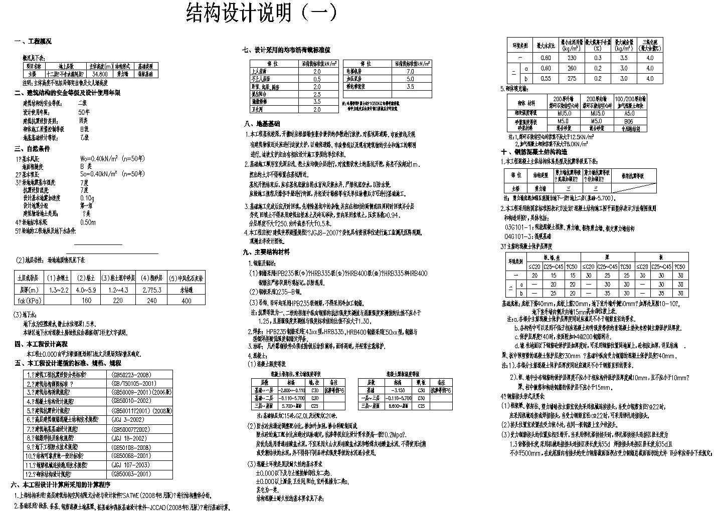 某7度区剪力墙结构结构施工图