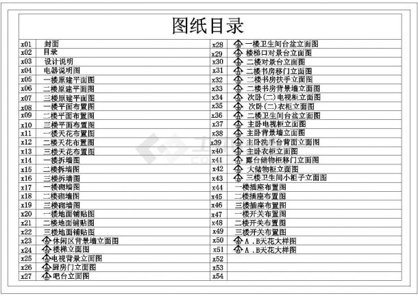 江西某三层别墅建筑装修施工图-图二