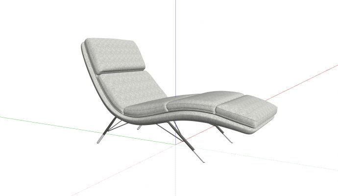 意大利块状坐垫现代躺椅su模型_图1