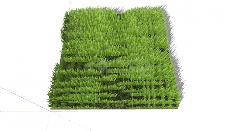 草绿色的带有大叶子的植物花草 su模型-图二