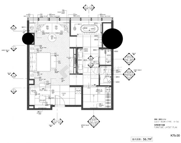 客房K-7b.00～01傢俱配置平面CAD图.dwg-图二