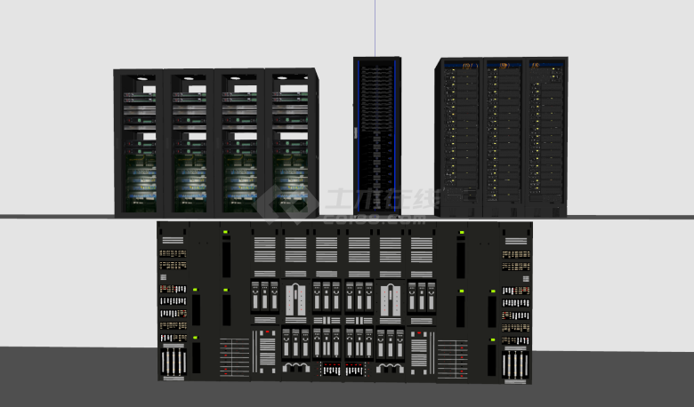 现代机房设备服务器su模型-图一