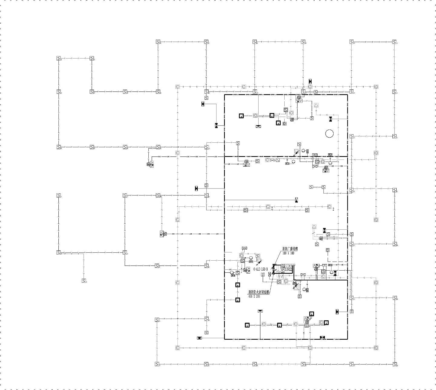 某某建筑消防结构平面图CAD图