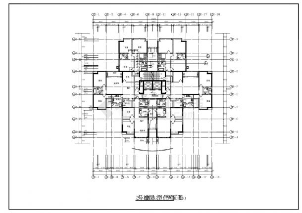 某某型住宅建筑结构平面图CAD图-图一