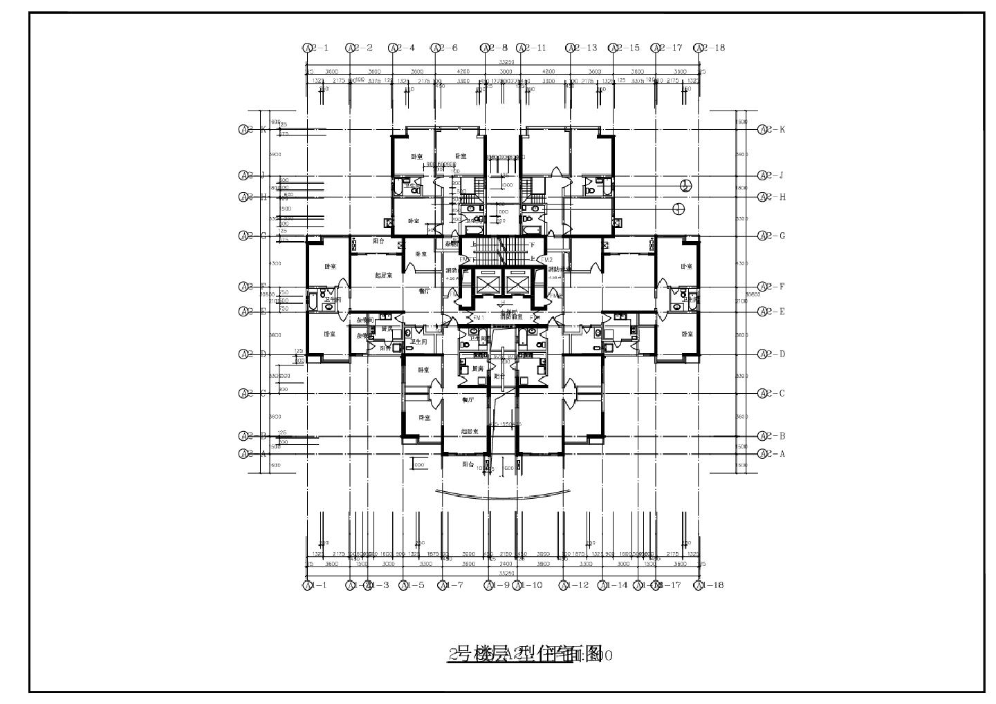 某某型住宅建筑结构平面图CAD图