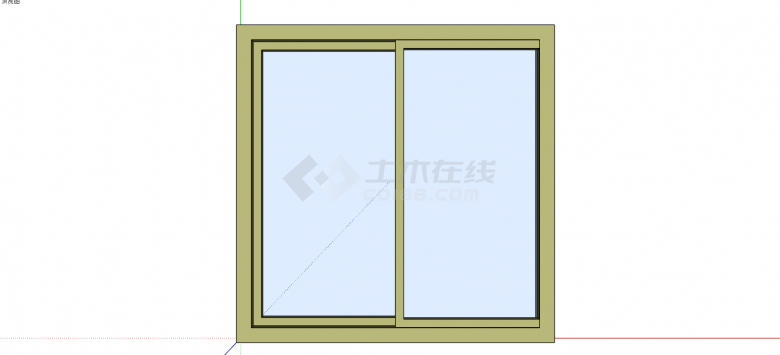 中式木制框推拉卧室窗su模型-图一