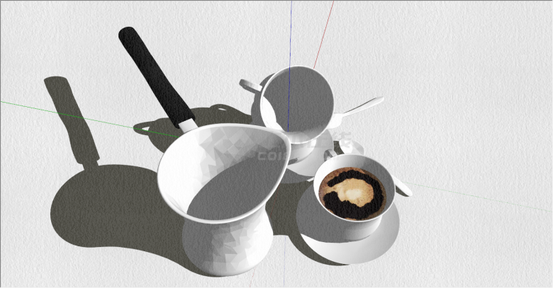 现代简约时尚的咖啡杯套装su模型-图二