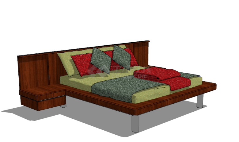 欧式古典床头柜一体式su模型-图二