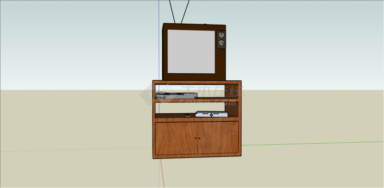 中式复古台式电视机su模型-图二