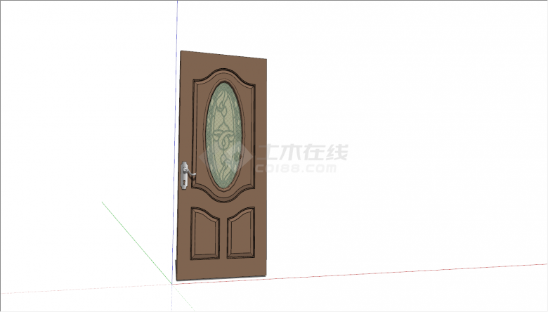 木质材料的卧室门设计su模型-图一