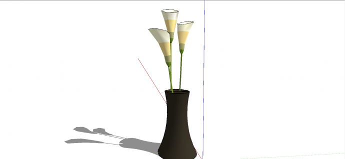 现代瓷类两半单独花瓶组合样式su模型_图1