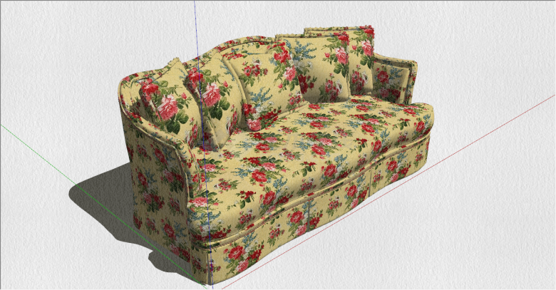 现代简素风格中式沙发su模型-图二