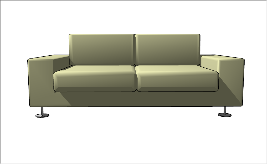 现代简约黄色双人沙发su模型