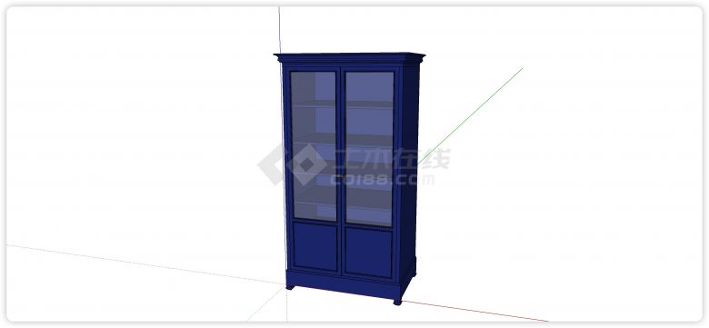  Su model of storage cabinet with double door glass door - Figure 1