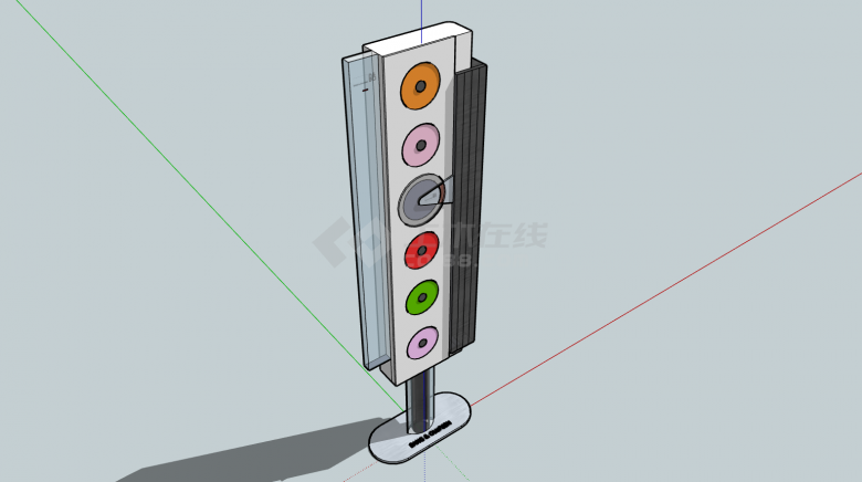 音响类彩色组合摆件su模型-图一