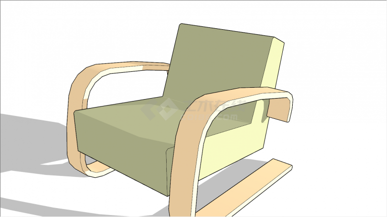 带扶手带靠背沙发桌椅su模型-图二