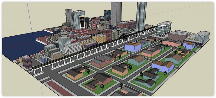 城市规划商业综合体建筑su模型_图1