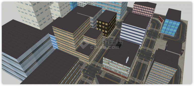 高新区城市规划商业综合体建筑su模型-图一
