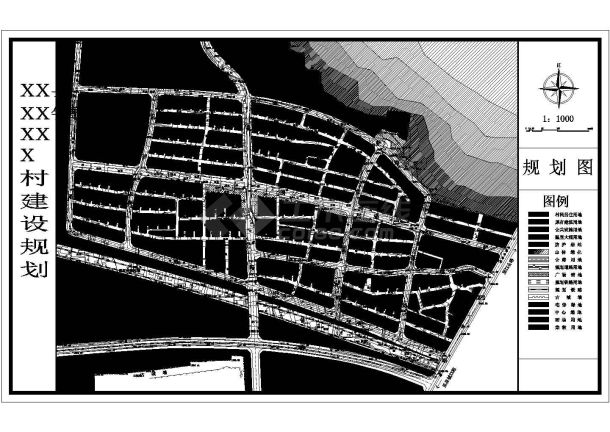 某村新农村规划总平面设计图（道路规划、现状图）-图二