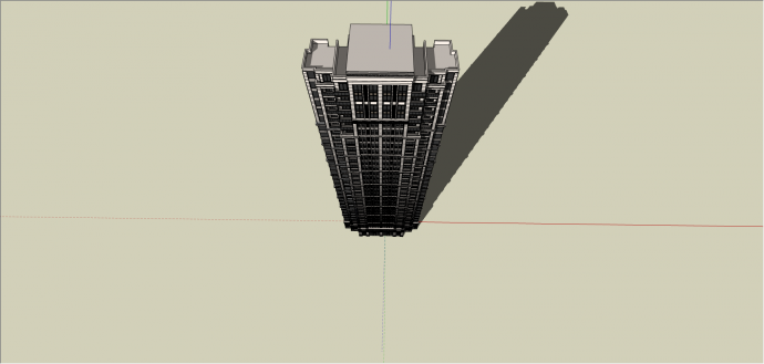 现代独栋高层居民住宅su模型_图1