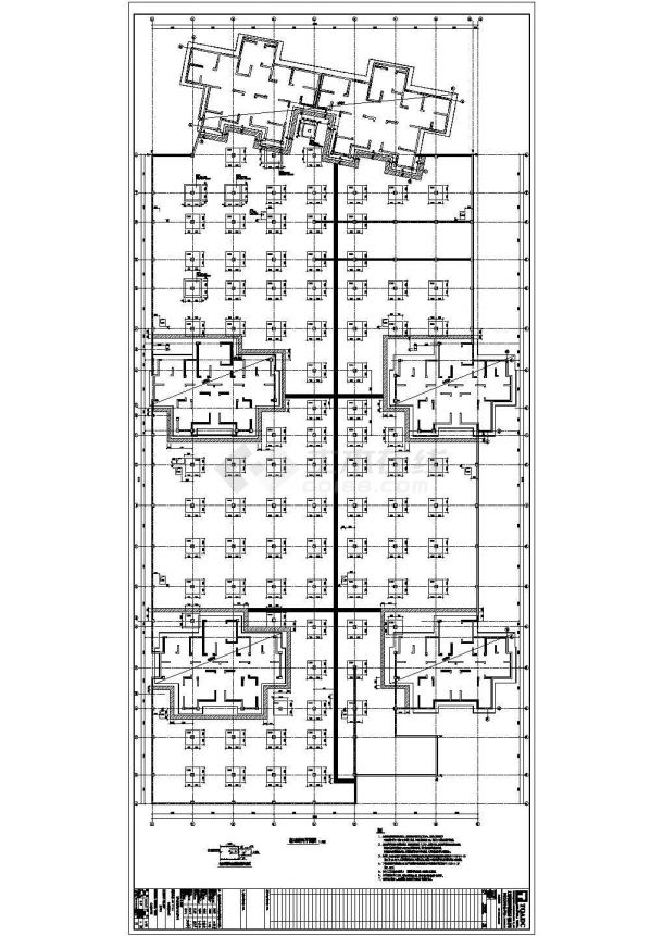 高端地下车库框架施工平面CAD图-图二