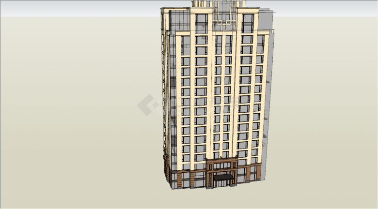 现代城区小区高层居民楼su模型-图二