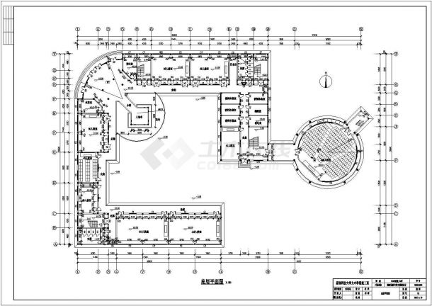 某大学综合教学楼建筑平面和结构设计图纸-图二