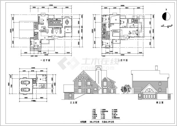某小区14种类型别墅方案CAD图-图一