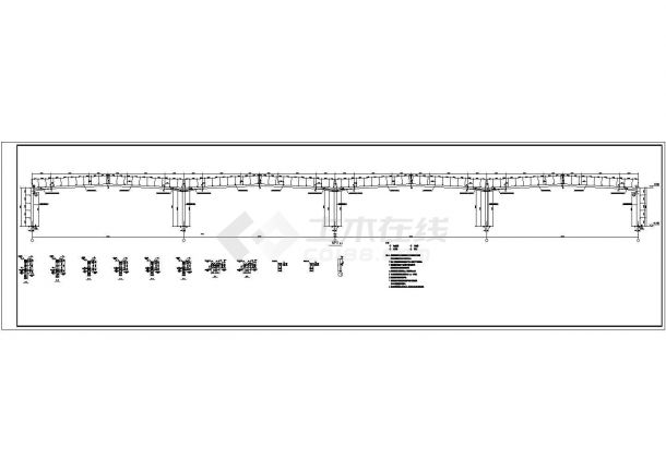 热轧H型钢24米4连跨钢结构厂房图-图一