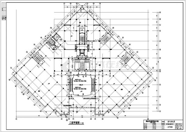 青岛市某小区高层建筑施工CAD布置图-图二
