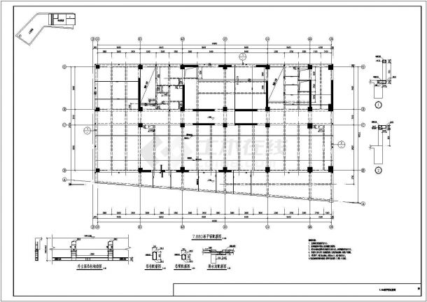 廊坊市高层展览馆框架剪力墙结构图纸-图一