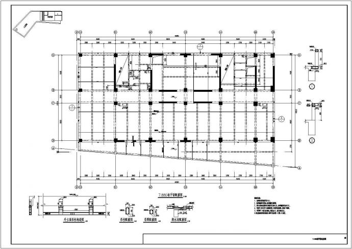 廊坊市高层展览馆框架剪力墙结构图纸_图1