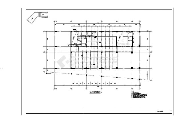 廊坊市高层展览馆框架剪力墙结构图纸-图二