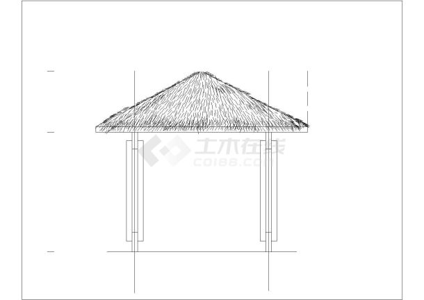 某地区的两种风格亭子cad参考图-图二