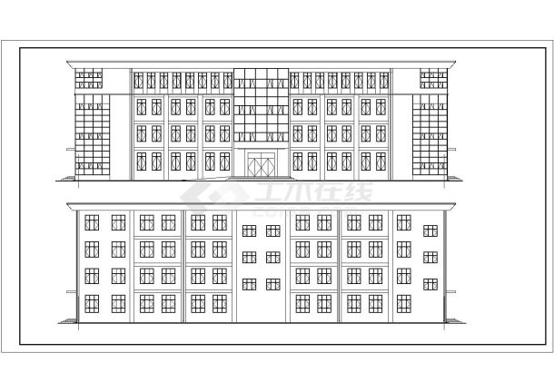南方城市四层办公楼建筑施工设计图纸-图二