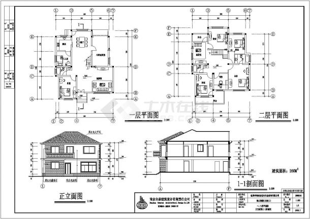 四种类型别墅（两层半）建筑方案图-图二