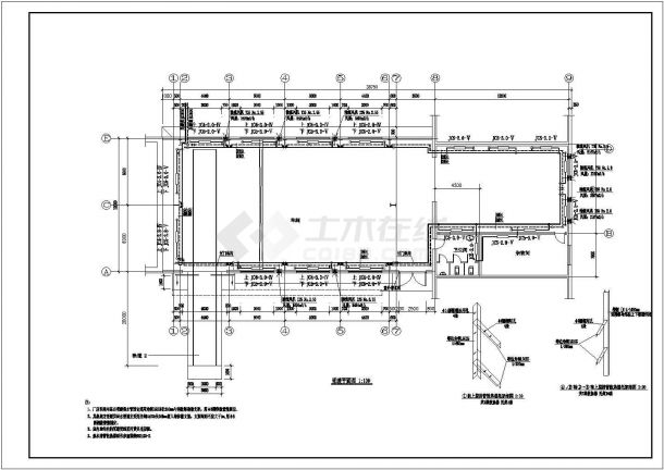 吉林地区钢结构厂房采暖设计施工图-图一