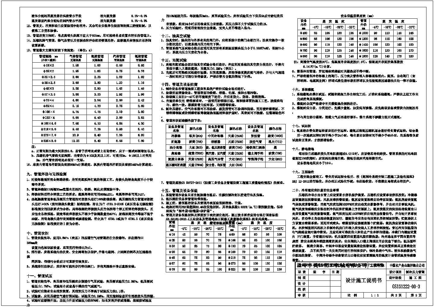 某工厂氨制冷系统设计详图--机房主要设备