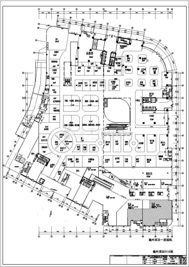滁州某大型综合商场平面设计图-图一