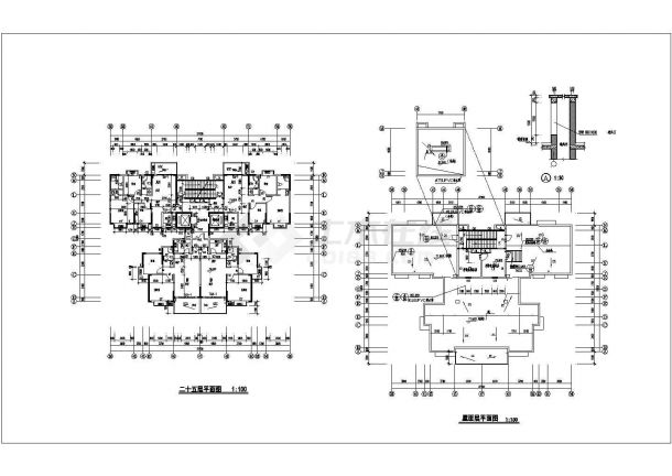 某小区高层住宅施工图（2层底商）-图一