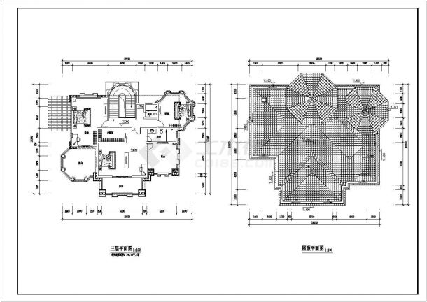 某小区别墅平面设计施工CAD参考图-图二