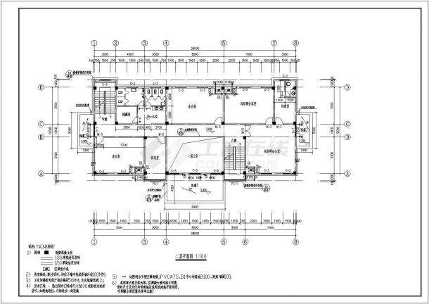 某多层办公楼建筑CAD示意图-图二