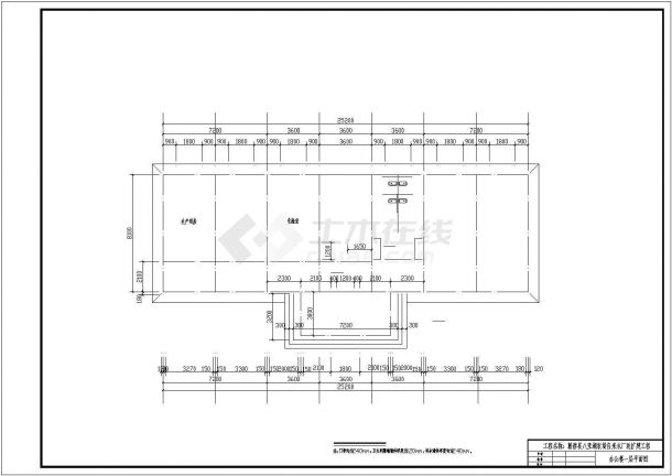 小规模给水工厂办公楼混砖规划CAD平面图-图二