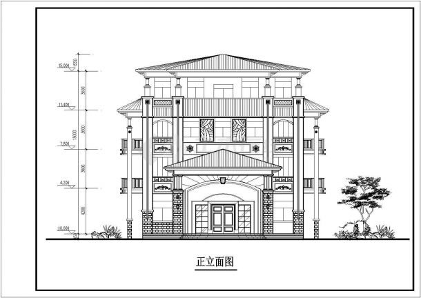 某地两层混凝土框架结构别墅建筑设计方案图-图二