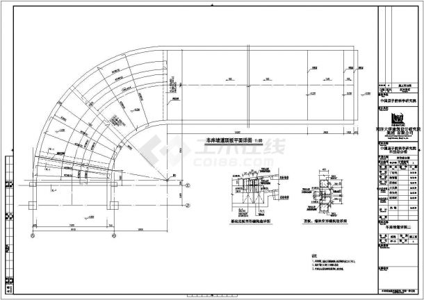 石首市中心大楼楼梯和坡道设计CAD布置图-图一