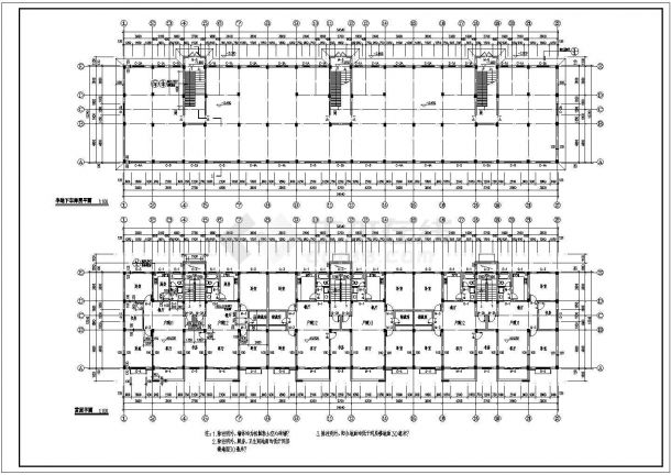 七层框架坡屋顶住宅楼建筑施工图纸-图二