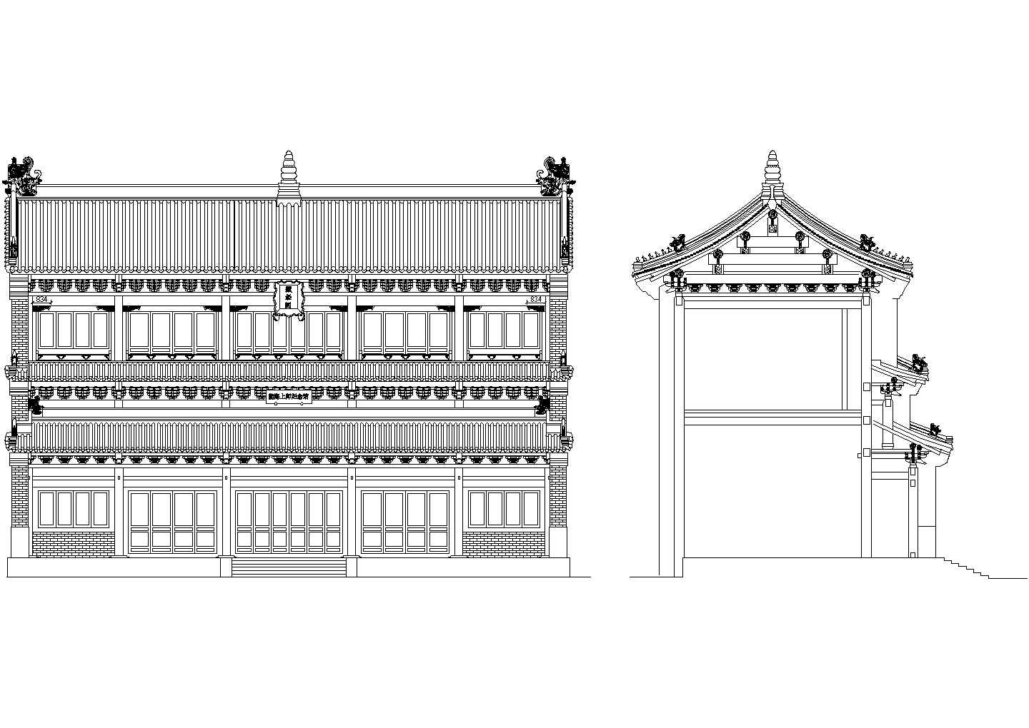 五台山塔院寺藏经阁建筑设计施工图