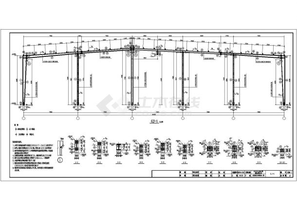 某生产车间单层36米跨门刚图纸-图二