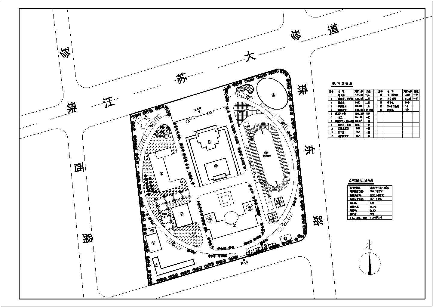 某地三层框架结构藏式综合教学楼建筑图