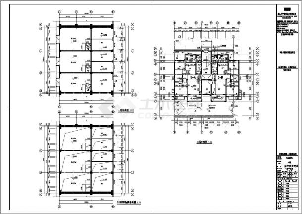 七层砖混住宅建筑施工CAD平面布置参考图-图二